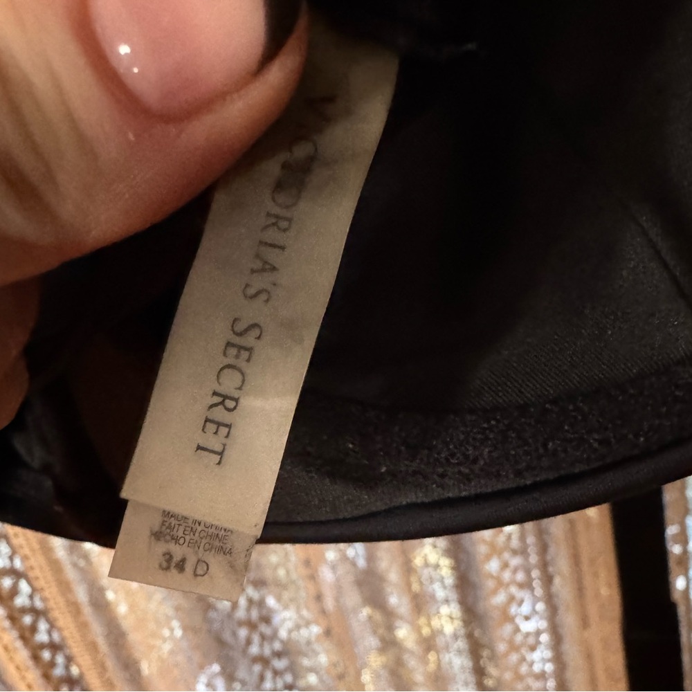 Worn Victoria's Secret Black Bandeau Swim Top - Picture 4 of 5